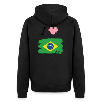 ♡ J'aime le Brésil T-shirt - Veste à capuche bio Premium Unisexe - noir - Dos - Nico (187cm)