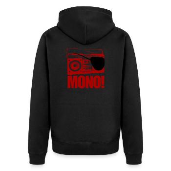 MONO - Unisex Premium Bio Zip Hoodie - Schwarz - Hinten - Nico (187cm)