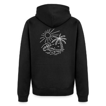 Plage mer soleil palmiers - Veste à capuche bio Premium Unisexe - noir - Dos - Nico (187cm)