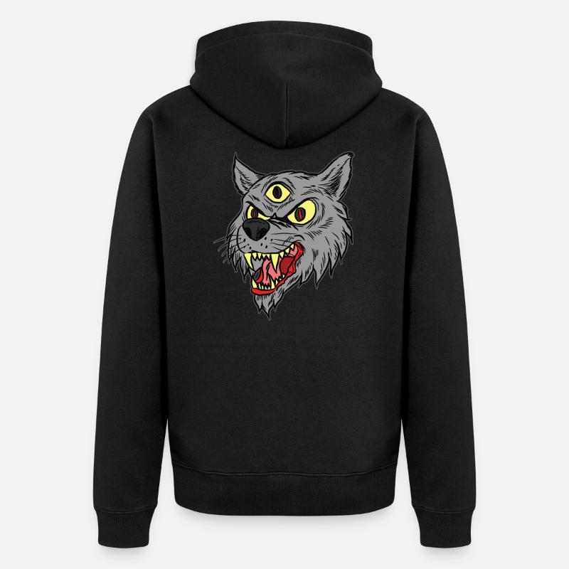 loup - Veste à capuche bio Premium Unisexe - noir
