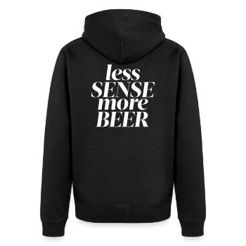 Beer - Unisex Premium Bio Zip Hoodie - Schwarz - Hinten - Nico (187cm)