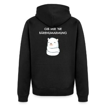 give me a bear hug - Unisex Premium Organic Zip Hoodie - black - Back - Nico (187cm)
