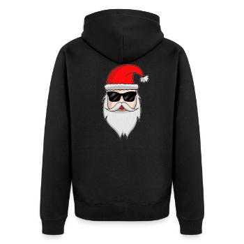 Cooler Weihnachtsmann - Weihnachten Santa Winter - Unisex Premium Bio Zip Hoodie - Schwarz - Hinten - Nico (187cm)