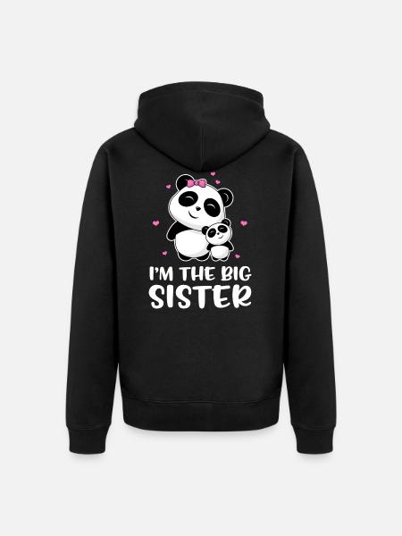 I'm The Big Sister - Big Panda Sister - Unisex Premium Organic Zip Hoodie - black