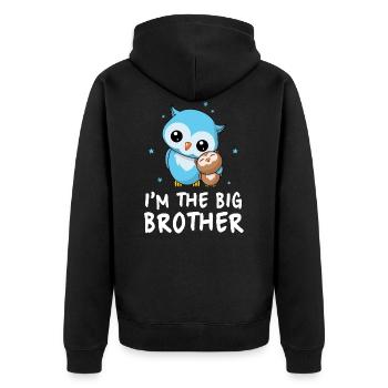 Je suis le grand frère - Big Brother Cute Owls - Veste à capuche bio Premium Unisexe - noir - Dos - Nico (187cm)