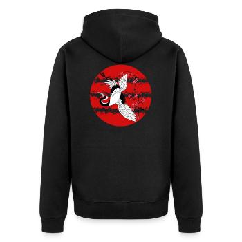 Idée de cadeau pour le Japon - Veste à capuche bio Premium Unisexe - noir - Dos - Nico (187cm)