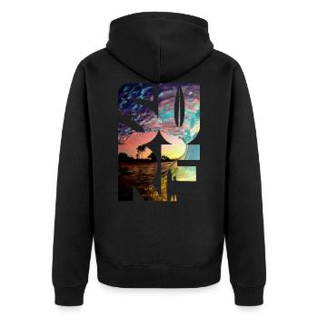 Surf Surfers Surf Surf - Veste à capuche bio Premium Unisexe - noir - Dos - Nico (187cm)