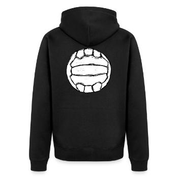 Fußball Retro - Unisex Premium Bio Zip Hoodie - Schwarz - Hinten - Nico (187cm)