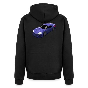 Rennauto Rennwagen Tuning Autorennen Performance - Unisex Premium Bio Zip Hoodie - Schwarz - Hinten - Nico (187cm)