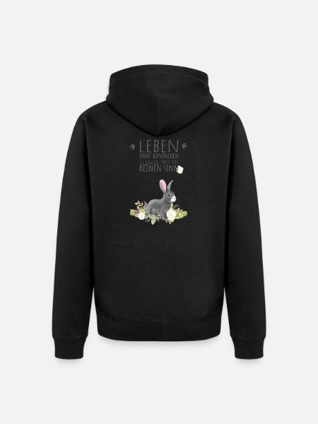 Leben ohne Kaninchen ist möglich, aber sinnlos. - Unisex Premium Bio Zip Hoodie - Schwarz