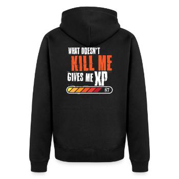 Gamer - Unisex Premium Bio Zip Hoodie - Schwarz - Hinten - Nico (187cm)