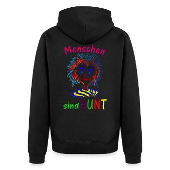 K12 Les gens sont colorés - Veste à capuche bio Premium Unisexe - noir - Dos - Nico (187cm)