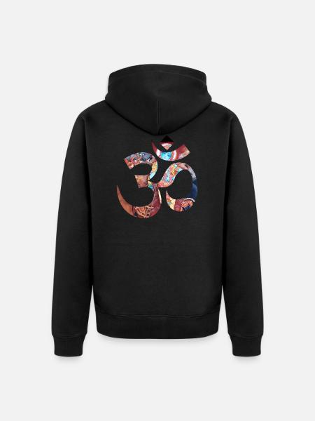 Om krishna Yoga - Unisex Premium Organic Zip Hoodie - black