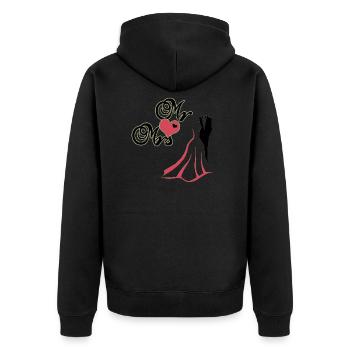 mr and mrs wedding - Unisex Premium Organic Zip Hoodie - black - Back - Nico (187cm)