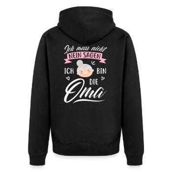 Je n'ai pas à dire non, je suis la grand-mère - Veste à capuche bio Premium Unisexe - noir - Dos - Nico (187cm)