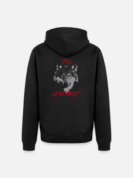 Einsamer Wolf - Unisex Premium Bio Zip Hoodie - Schwarz