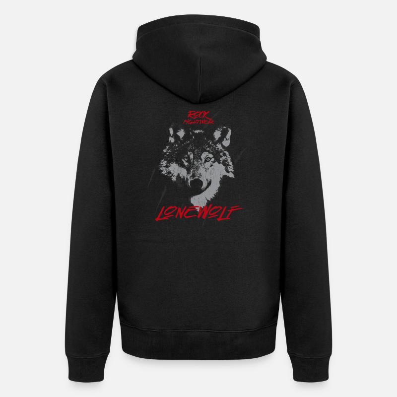 Loup solitaire - Veste à capuche bio Premium Unisexe - noir