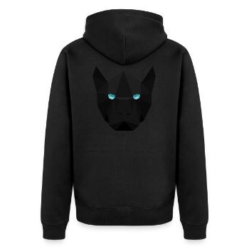 panther - Unisex Premium Organic Zip Hoodie - black - Back - Nico (187cm)