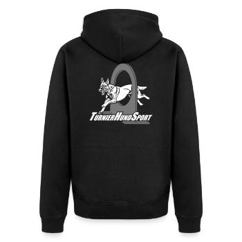 631 Turnierhundsport Malinois - Unisex Premium Bio Zip Hoodie - Schwarz - Hinten - Nico (187cm)