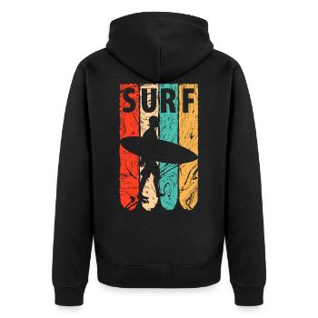 Planche de surf - Veste à capuche bio Premium Unisexe - noir - Dos - Nico (187cm)