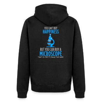 Biologist Shirt Biology Microscope Laboratory Gift - Unisex Premium Organic Zip Hoodie - black - Back - Nico (187cm)