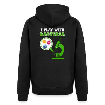 Biologist Shirt Biology Microscope Laboratory Gift - Unisex Premium Organic Zip Hoodie - black - Back - Nico (187cm)