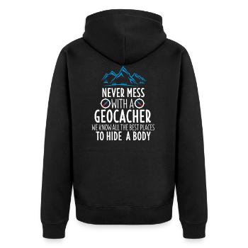 Géocachette Shirt Geocacher Gps Geocache Gift - Veste à capuche bio Premium Unisexe - noir - Dos - Nico (187cm)