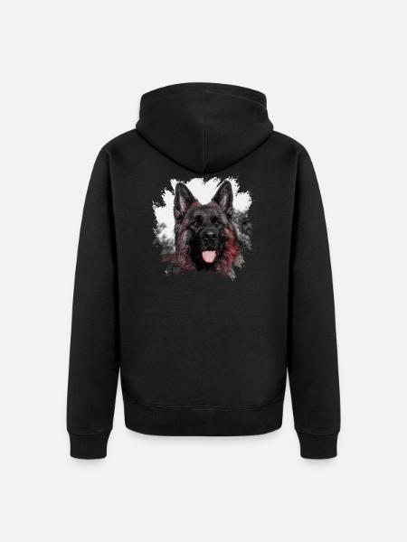 berger allemand - Veste à capuche bio Premium Unisexe - noir
