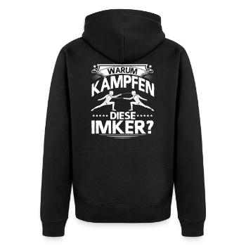 Fechten Fechter Kämpfen Imker Geschenk Fechterin - Unisex Premium Bio Zip Hoodie - Schwarz - Hinten - Nico (187cm)