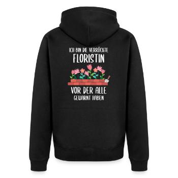 Blumenbeet Florist Floristik Lustiges Geschenk - Unisex Premium Bio Zip Hoodie - Schwarz - Hinten - Nico (187cm)