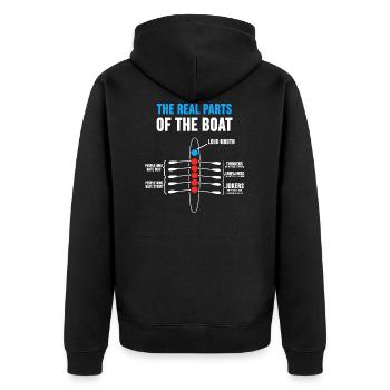 Rudern Ruderer Ruderboot Trainer Spruch Geschenk - Unisex Premium Bio Zip Hoodie - Schwarz - Hinten - Nico (187cm)