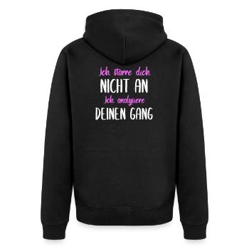 Physiotherapie Physiotherapeut Therapeut Geschenk - Unisex Premium Bio Zip Hoodie - Schwarz - Hinten - Nico (187cm)