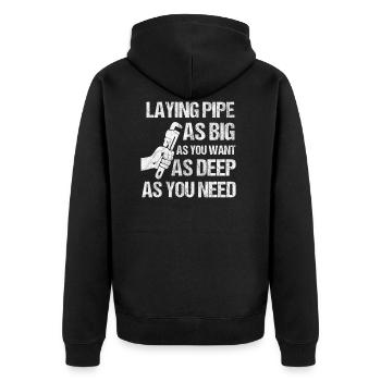Klempner Handwerk Handwerker Bad Rohr Geschenk - Unisex Premium Bio Zip Hoodie - Schwarz - Hinten - Nico (187cm)