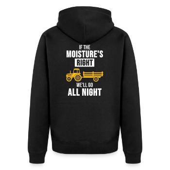 Traktor Trekker Bauer Landwirt Freches Geschenk - Unisex Premium Bio Zip Hoodie - Schwarz - Hinten - Nico (187cm)