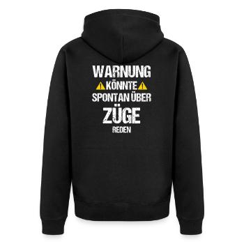 Model Railway Train Driver Railway Gift - Unisex Premium Organic Zip Hoodie - black - Back - Nico (187cm)