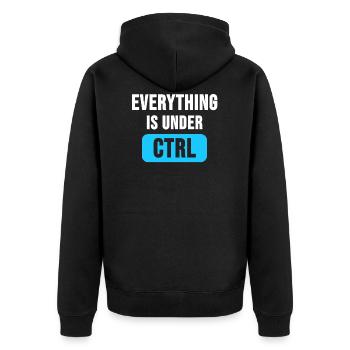 System Admin Administrator Computer Gift - Unisex Premium Organic Zip Hoodie - black - Back - Nico (187cm)