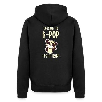 Kpop K-pop Koreanischer Pop Musik Fan Geschenk - Unisex Premium Bio Zip Hoodie - Schwarz - Hinten - Nico (187cm)