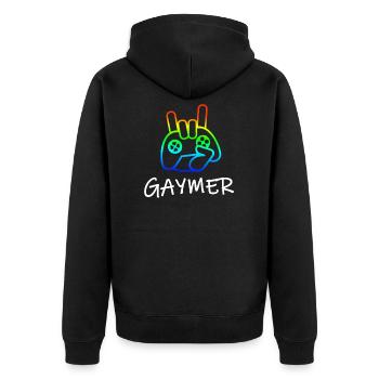 Gamer Gay Pride LGBT Gaming Sweet Gift - Veste à capuche bio Premium Unisexe - noir - Dos - Nico (187cm)