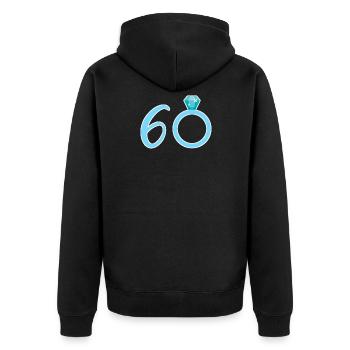 Anniversaire de mariage en diamant disant un cadeau - Veste à capuche bio Premium Unisexe - noir - Dos - Nico (187cm)