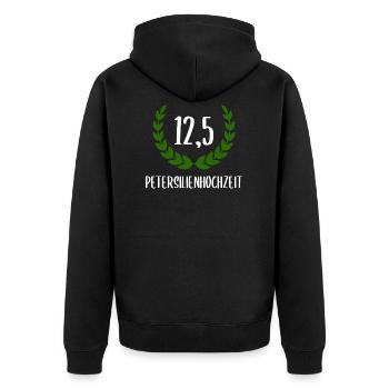Petersilienhochzeit Petersilien Jahrestag Geschenk - Unisex Premium Bio Zip Hoodie - Schwarz - Hinten - Nico (187cm)