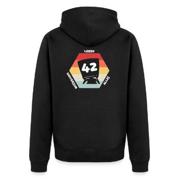 Réponse 42 - Veste à capuche bio Premium Unisexe - noir - Dos - Nico (187cm)