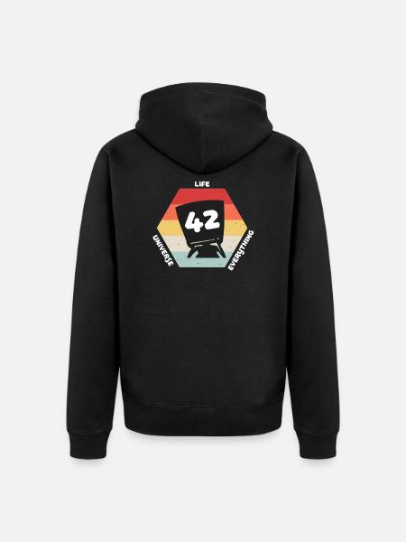 Answer 42 - Unisex Premium Organic Zip Hoodie - black
