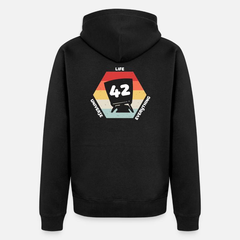 Antwort 42 - Unisex Premium Bio Zip Hoodie - Schwarz