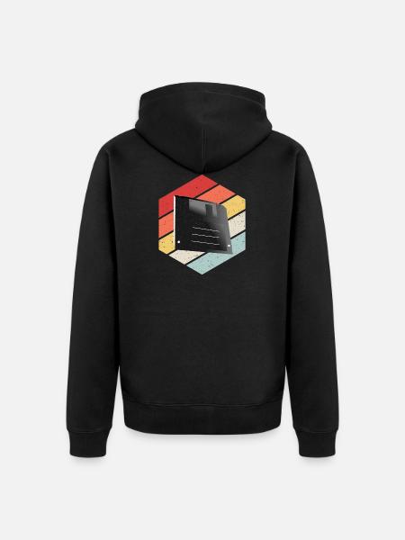 Diskette Floppy Disk - Unisex Premium Organic Zip Hoodie - black