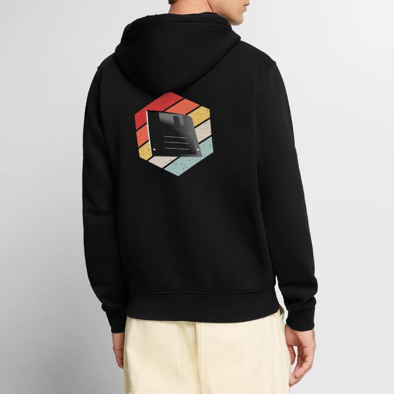 Diskette Floppy Disk Unisex Premium Organic Zip Hoodie