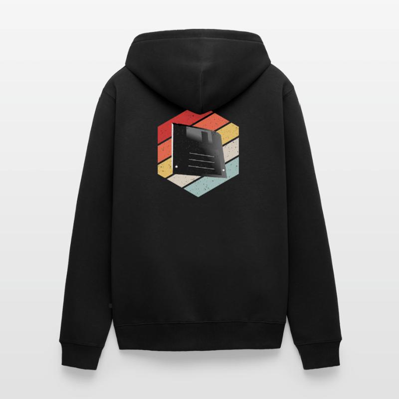 Diskette Floppy Disk Unisex Premium Organic Zip Hoodie