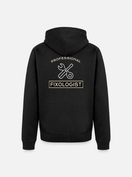 HANDYMAN: Professional Fixologist - Unisex Premium Bio Zip Hoodie - Schwarz