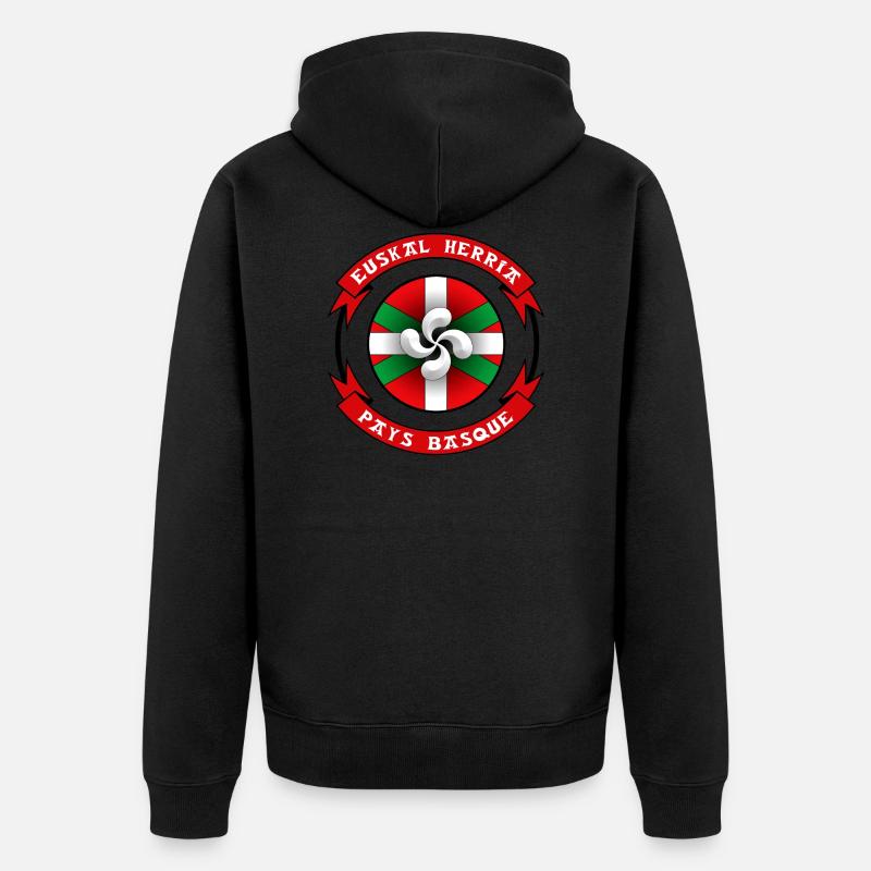 Pays Basque - Euskal Herria - Veste à capuche bio Premium Unisexe - noir