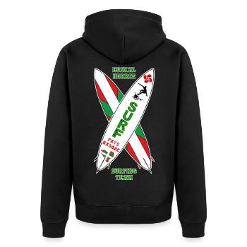 Basque surfing team 19 - Veste à capuche bio Premium Unisexe - noir - Dos - Nico (187cm)