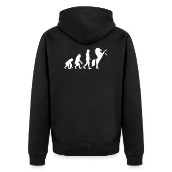 Islandpferde Isländer Islandpony Pferd Geschenk - Unisex Premium Bio Zip Hoodie - Schwarz - Hinten - Nico (187cm)